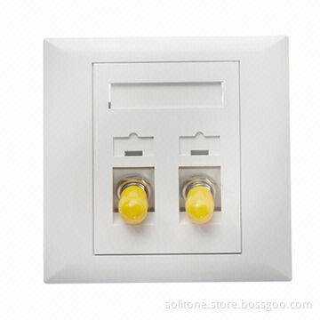 ST fiber optical faceplate with ABS material and 2 ports